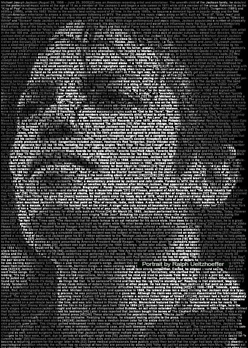 Michael Jackson, *August 29, 1958 – June 25, 2009 | TEXT PORTRAIT